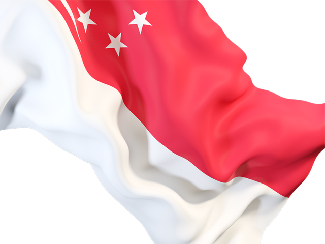 Waving flag closeup. Download flag icon of Singapore at PNG format