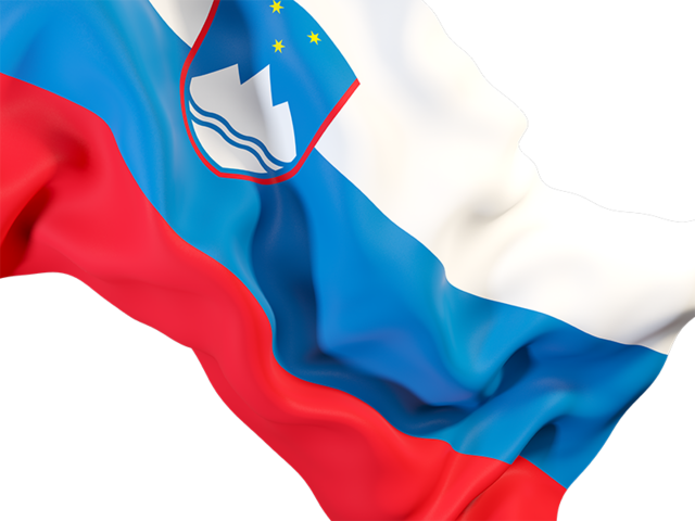 Равевающийся флаг крупным планом. Скачать флаг. Словения