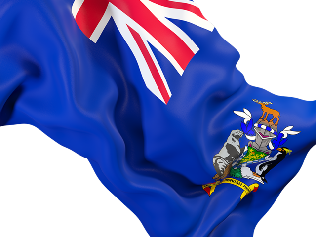 Равевающийся флаг крупным планом. Скачать флаг. Южная Георгия и Южные Сандвичевы острова