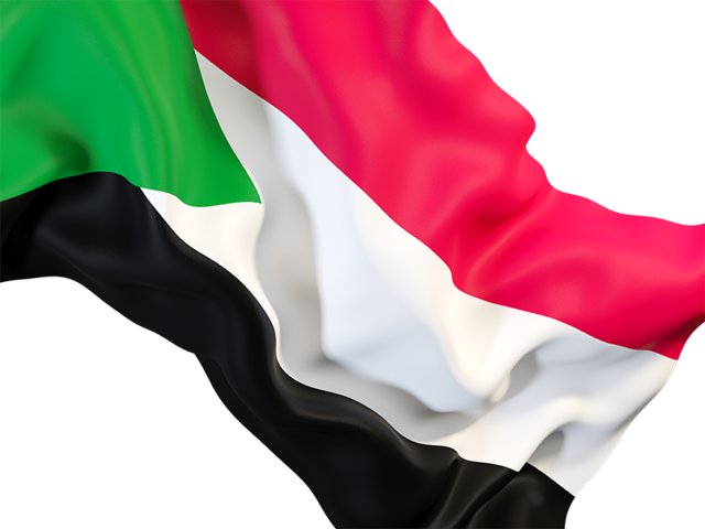 Равевающийся флаг крупным планом. Скачать флаг. Судан