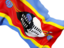 Swaziland. Waving flag closeup. Download icon.