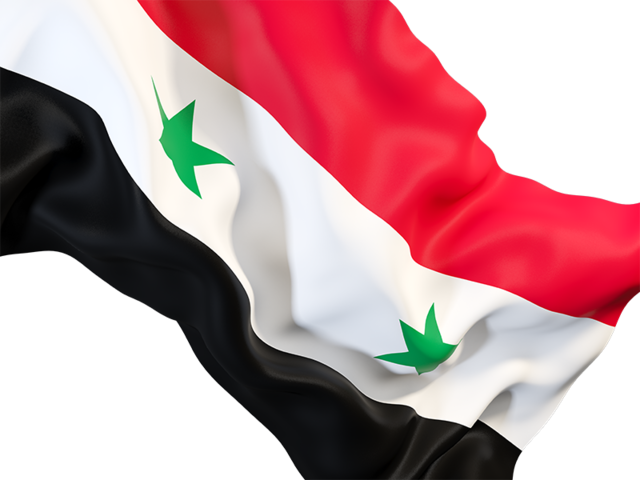 Waving flag closeup. Illustration of flag of Syria