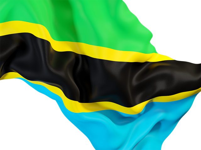 Равевающийся флаг крупным планом. Скачать флаг. Танзания