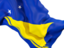 Tokelau. Waving flag closeup. Download icon.