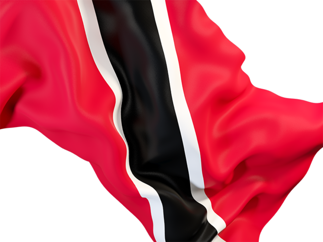 Равевающийся флаг крупным планом. Скачать флаг. Тринидад и Тобаго