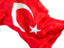 Turkey. Waving flag closeup. Download icon.