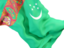 Turkmenistan. Waving flag closeup. Download icon.