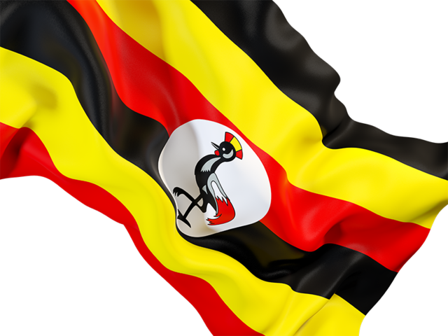 Waving flag closeup. Download flag icon of Uganda at PNG format