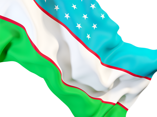 Равевающийся флаг крупным планом. Скачать флаг. Узбекистан