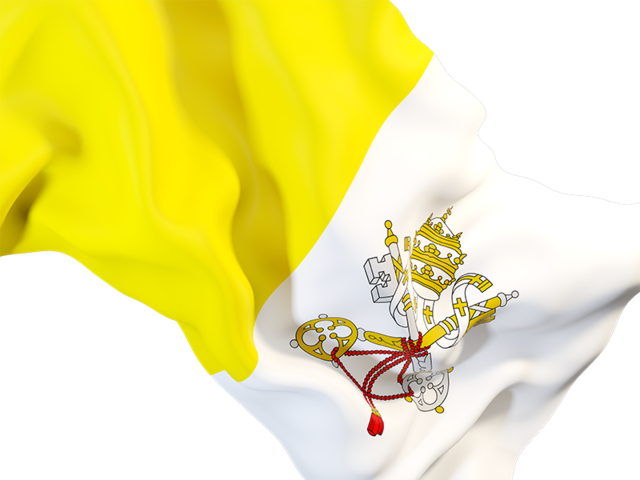 Waving flag closeup. Download flag icon of Vatican City at PNG format