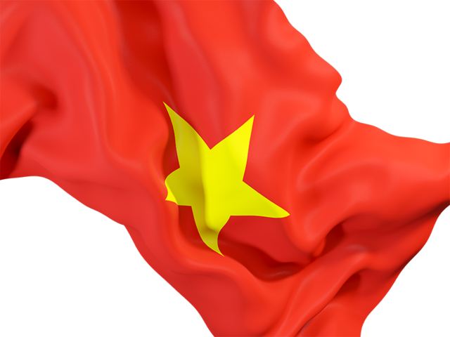 Waving flag closeup. Download flag icon of Vietnam at PNG format