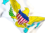 Virgin Islands of the United States. Waving flag closeup. Download icon.