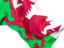 Wales. Waving flag closeup. Download icon.