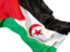 Western Sahara. Waving flag closeup. Download icon.