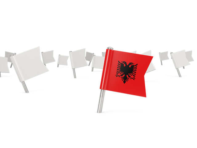 Белые флажки. Скачать флаг. Албания