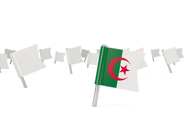 White flag pins. Download flag icon of Algeria at PNG format