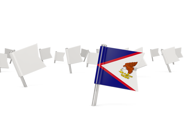 Белые флажки. Скачать флаг. Американское Самоа