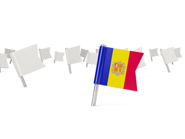 White flag pins. Download flag icon of Andorra at PNG format