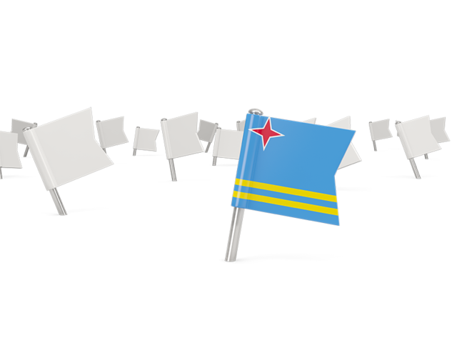 White flag pins. Download flag icon of Aruba at PNG format