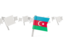 Azerbaijan. White flag pins. Download icon.