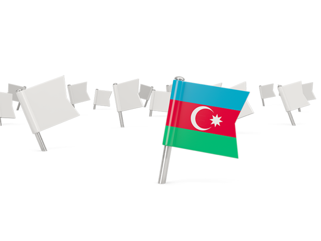 White flag pins. Download flag icon of Azerbaijan at PNG format