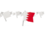 Bahrain. White flag pins. Download icon.