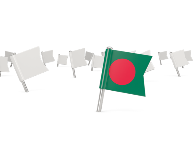 Белые флажки. Скачать флаг. Бангладеш
