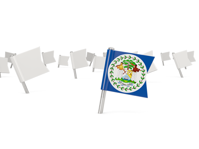 White flag pins. Download flag icon of Belize at PNG format