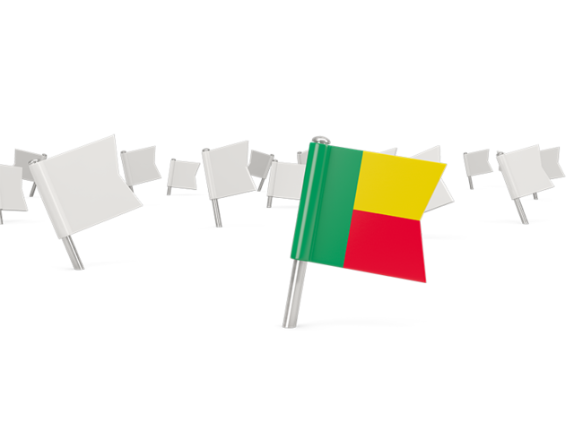 White flag pins. Download flag icon of Benin at PNG format