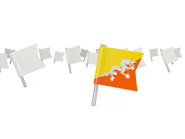 White flag pins. Download flag icon of Bhutan at PNG format