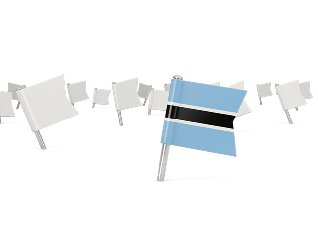 White flag pins. Download flag icon of Botswana at PNG format