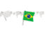 Brazil. White flag pins. Download icon.