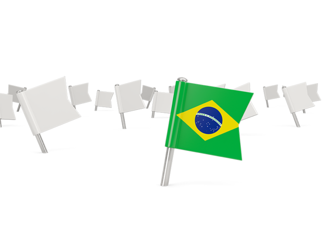 Белые флажки. Скачать флаг. Бразилия