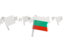 Bulgaria. White flag pins. Download icon.