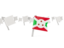 Burundi. White flag pins. Download icon.