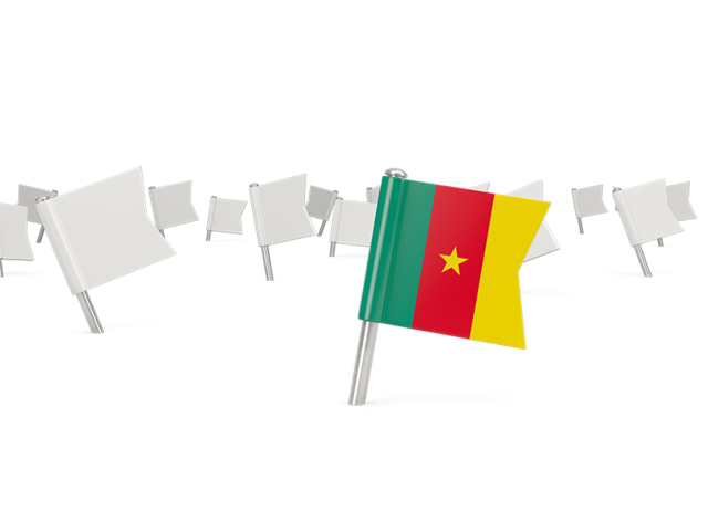 Белые флажки. Скачать флаг. Камерун