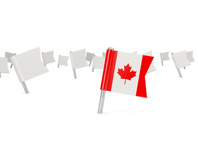 Белые флажки. Скачать флаг. Канада