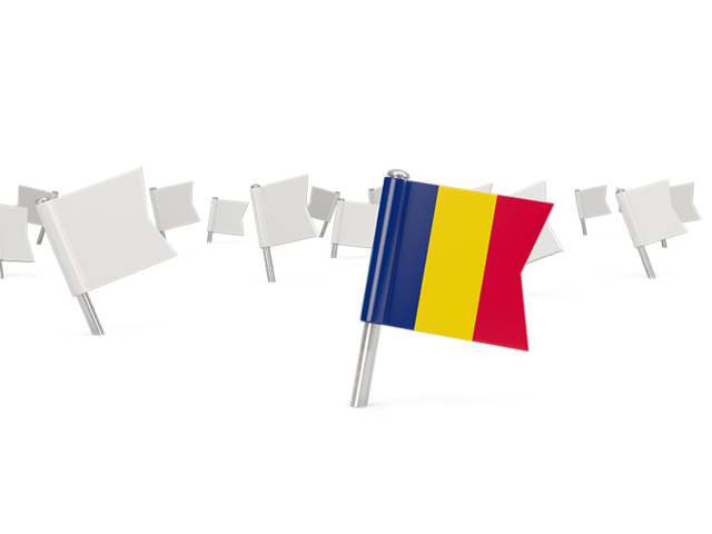 White flag pins. Download flag icon of Chad at PNG format