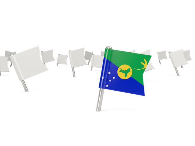 White flag pins. Download flag icon of Christmas Island at PNG format