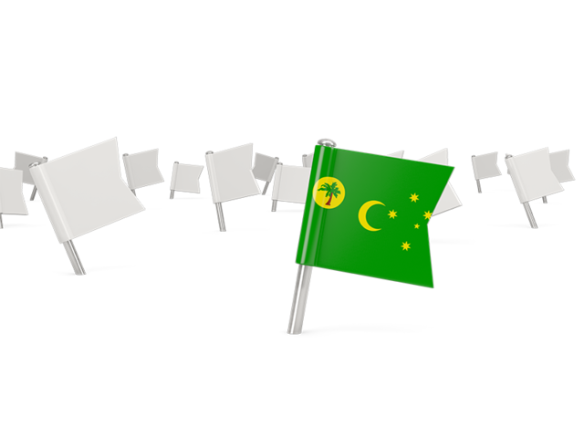 White flag pins. Download flag icon of Cocos Islands at PNG format