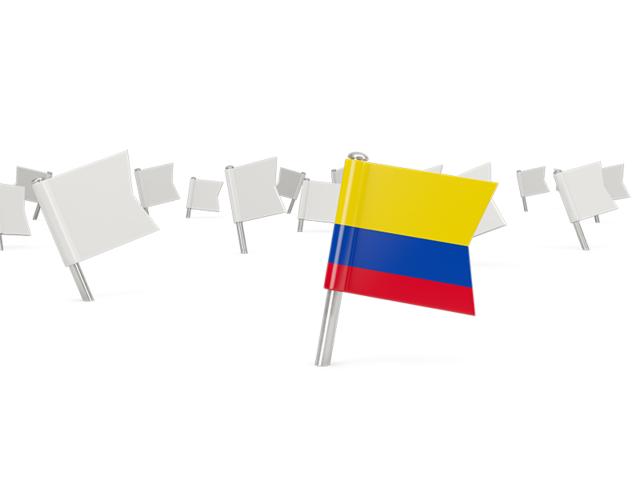Белые флажки. Скачать флаг. Колумбия