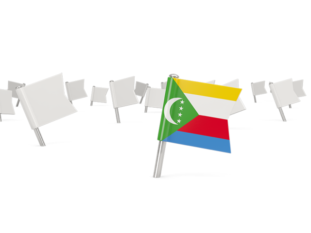 White flag pins. Download flag icon of Comoros at PNG format