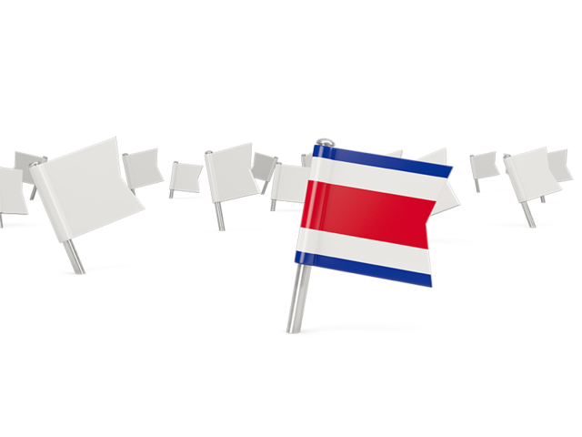 White flag pins. Download flag icon of Costa Rica at PNG format