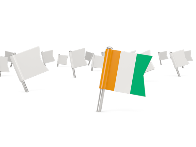 White flag pins. Download flag icon of Cote d'Ivoire at PNG format