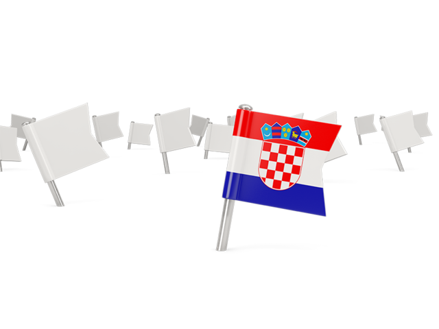 White flag pins. Download flag icon of Croatia at PNG format