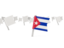 Cuba. White flag pins. Download icon.