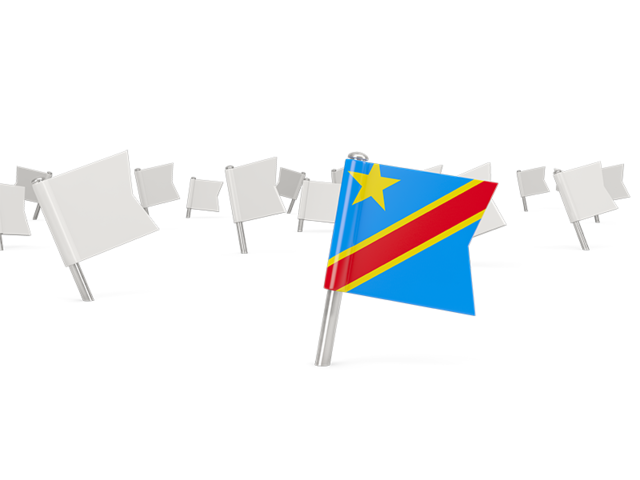 Белые флажки. Скачать флаг. Демократическая Республика Конго