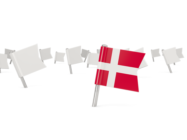 Белые флажки. Скачать флаг. Дания