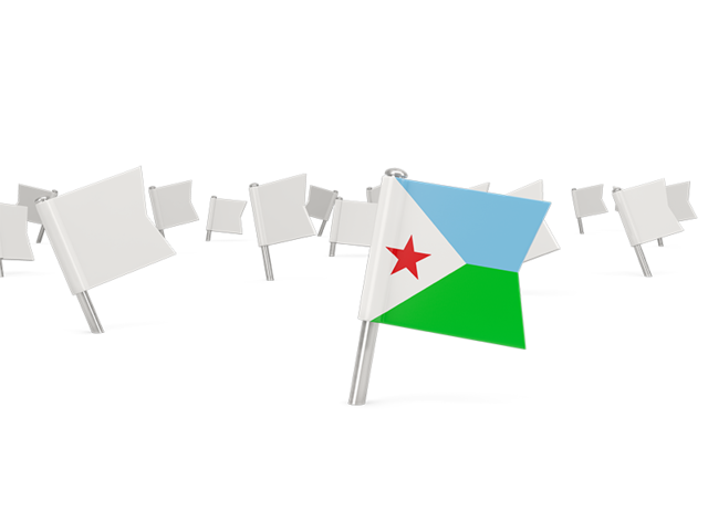 White flag pins. Download flag icon of Djibouti at PNG format