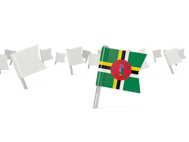 White flag pins. Download flag icon of Dominica at PNG format